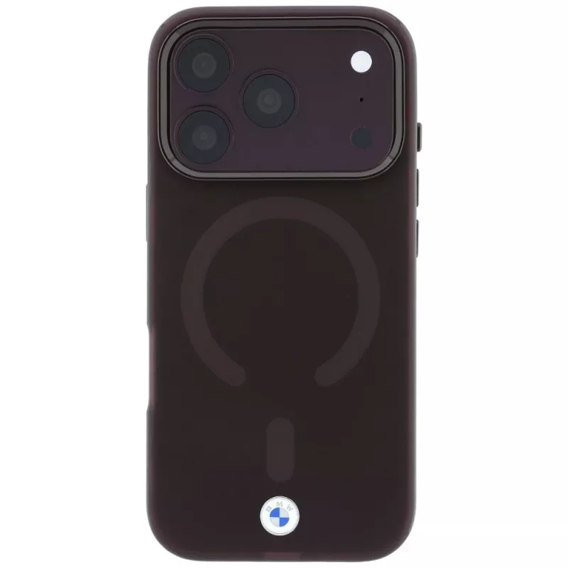 BMW Sign Frosted IML & Metal Logo MagSafe capa para iPhone 18 Pro Max / 17 Pro Max, bordô