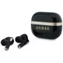 Guess Glossy Gold LinePrinted Classic Logo auriculares TWS, pretos