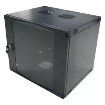 LogiLink W12F64B armário de servidor de parede 48,30 cm (19″), numa só peça, 12 U, preto-acinzentado (RAL7021), aço de 1,2 mm, desmontado