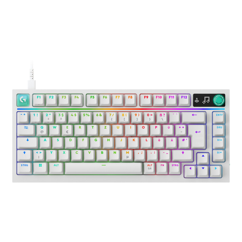 Logitech G316 X 75 teclado gaming mecânico, tátil, branco, US International