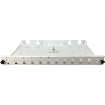 Alantec FOP-1U-12SCD-S painel de distribuição de fibra ótica 12xSC duplex de 19 polegadas 1U, extraível, com painel frontal e acessórios de montagem
