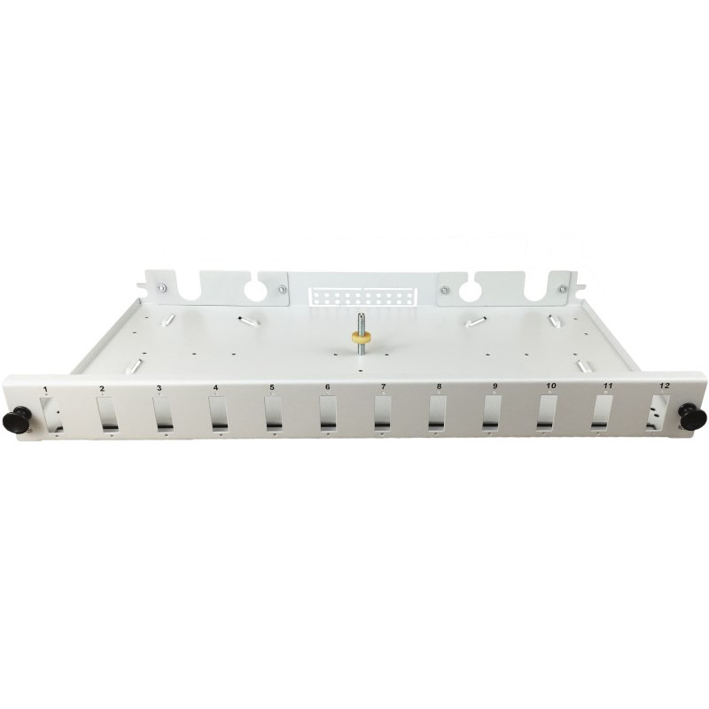 Alantec FOP-1U-12SCD-S painel de distribuição de fibra ótica 12xSC duplex de 19 polegadas 1U, extraível, com painel frontal e acessórios de montagem