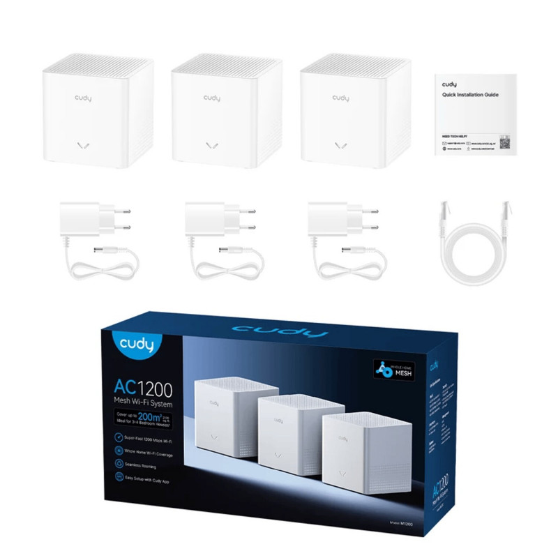Cudy M1200 2.0 AC1200 sistema Mesh Wi-Fi (3 unid.)