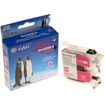 G&G cartucho de tinta compatível com Brother LC-125XLM, magenta