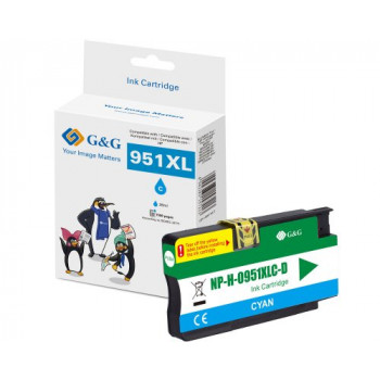 G&G cartucho de tinta compatível com HP 951XL / CN046AE, ciano (13969)
