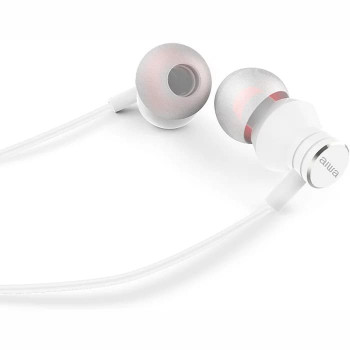 AIWA ESTM-50WT auriculares estéreo intra-auriculares com microfone, brancos
