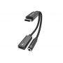 Equip 133470 adaptador USB-C para 3,5 mm de 3 pinos com DAC, 0,12 m, preto