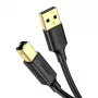 Ugreen US135 cabo USB 2.0 A-B para impressora, banhado a ouro, 1 m, preto