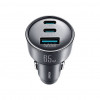 Joyroom JR-CCN19 carregador auto, 65 W, 2x USB-C + USB-A, cinzento escuro