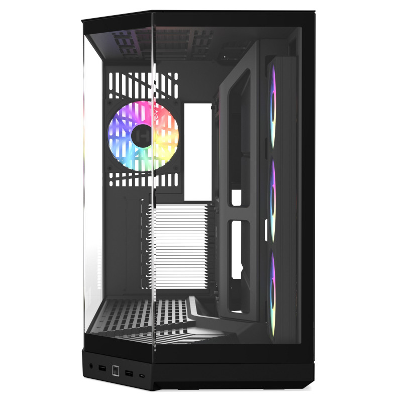 HYTE Y50 Pitch Black caixa de computador, vidro temperado x 3