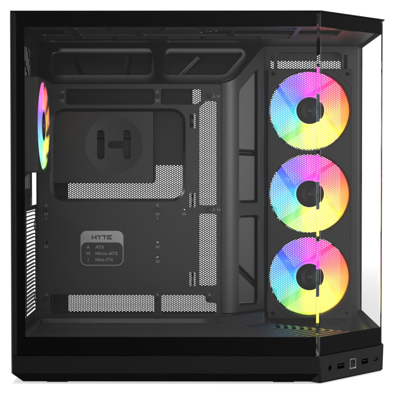 HYTE Y50 Pitch Black caixa de computador, vidro temperado x 3