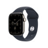 Apple Watch Series 12 GPS + Cellular 42 mm, caixa de titânio natural, bracelete desportiva azul-marinho, M/L