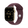 Apple Watch Series 12 GPS + Cellular 42 mm, caixa de titânio dourado radiante, bracelete desportiva bordeaux, M/L