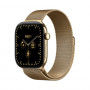 Apple Watch Series 12 GPS + Cellular 42 mm, caixa de titânio dourado radiante, bracelete milanesa dourado radiante