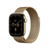 Apple Watch Series 12 GPS + Cellular 42 mm, caixa de titânio dourado radiante, bracelete milanesa dourado radiante
