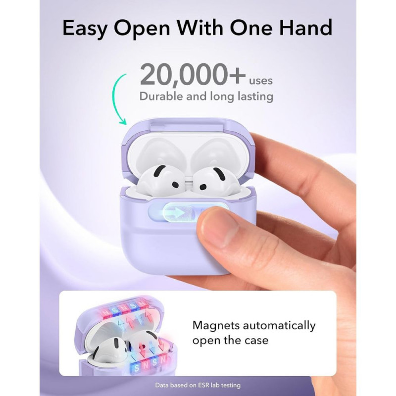 ESR Pulse HaloLock MagSafe capa para Apple AirPods 4 / 5, lavanda