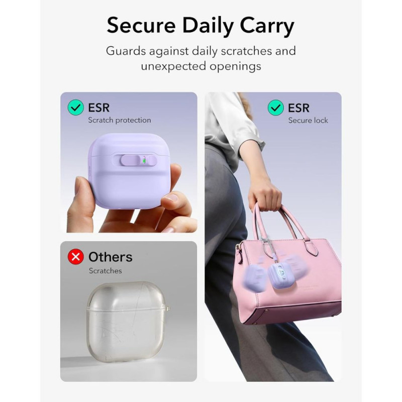 ESR Pulse HaloLock MagSafe capa para Apple AirPods 4 / 5, lavanda