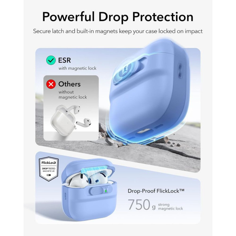 ESR Pulse HaloLock MagSafe capa para Apple AirPods 4 / 5, azul-claro