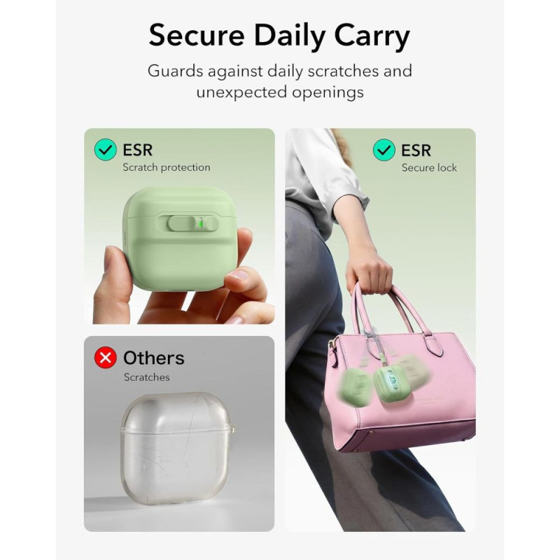 ESR Pulse HaloLock MagSafe capa para Apple AirPods 4 / 5, verde-claro