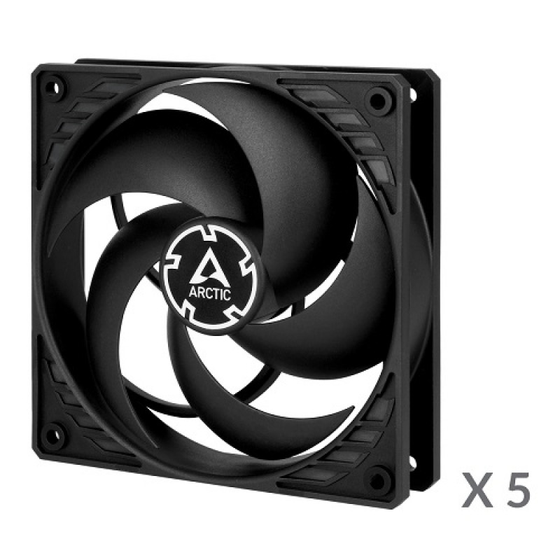 Arctic P12 ACFAN00135A ventoinhas para caixa, 120 mm, 3 pinos, pretas (5 un.)
