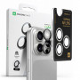 AmazingThing AR Aluminum 3 Lens Glass protetor de lentes da câmara com moldura para iPhone 16 Pro / 16 Pro Max, preto