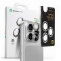 AmazingThing AR Aluminum 3 Lens Glass protetor de lentes da câmara com moldura para iPhone 16 Pro / 16 Pro Max, prateado