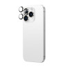 AmazingThing AR Aluminum 3 Lens Glass protetor de lentes da câmara com moldura para iPhone 16 Pro / 16 Pro Max, prateado
