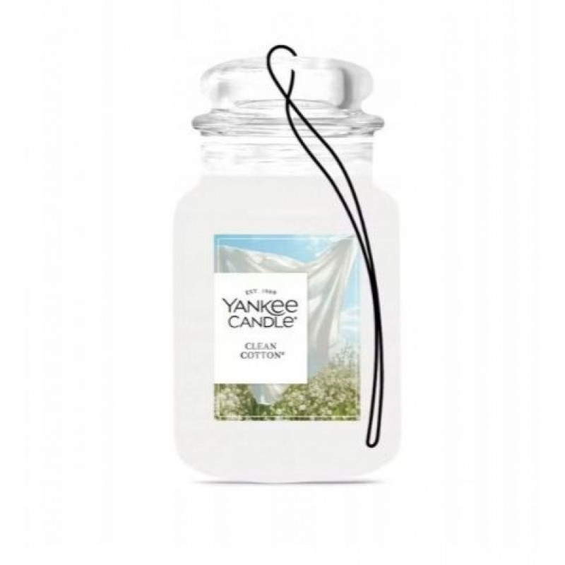 Yankee Candle Clean Cotton ambientador para carro para pendurar, embalagem bónus