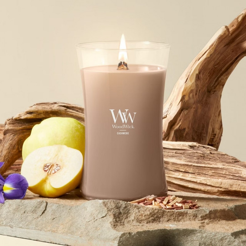 WoodWick Cashmere vela grande, 610 g, castanho