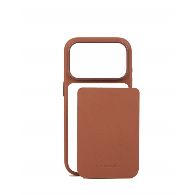 Mujjo Troubadour capa modular de pele para Apple iPhone 18 Pro / 17 Pro, MagSafe, castanho-claro