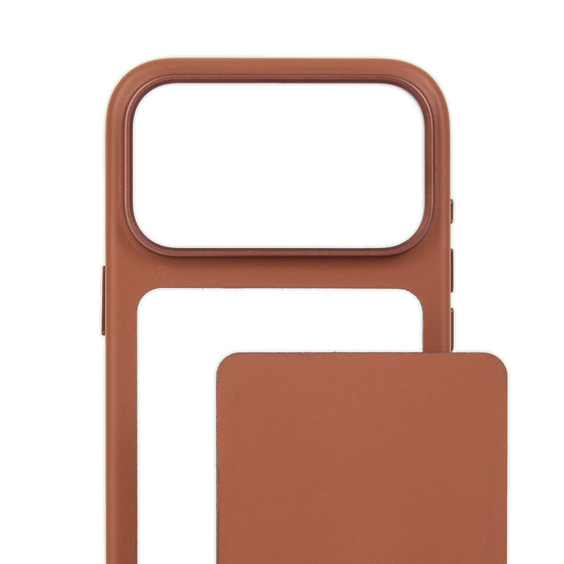 Mujjo Troubadour capa modular de pele para Apple iPhone 18 Pro / 17 Pro, MagSafe, castanho-claro