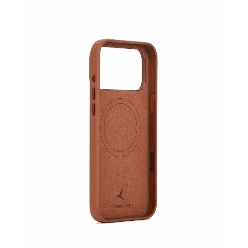 Mujjo Troubadour capa de pele para Apple iPhone 18 Pro Max / 17 Pro Max, MagSafe, castanho-claro