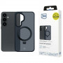 3MK Smoke Case Mag&Stand capa para smartphone Samsung Galaxy S25+, preta