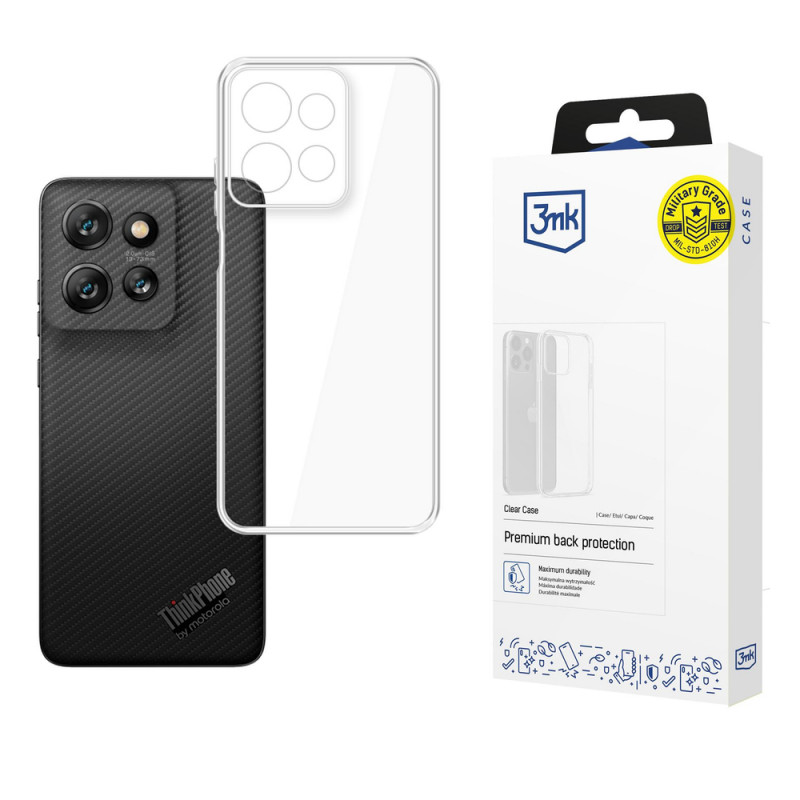 3MK Clear Case capa para smartphone Motorola ThinkPhone25, transparente