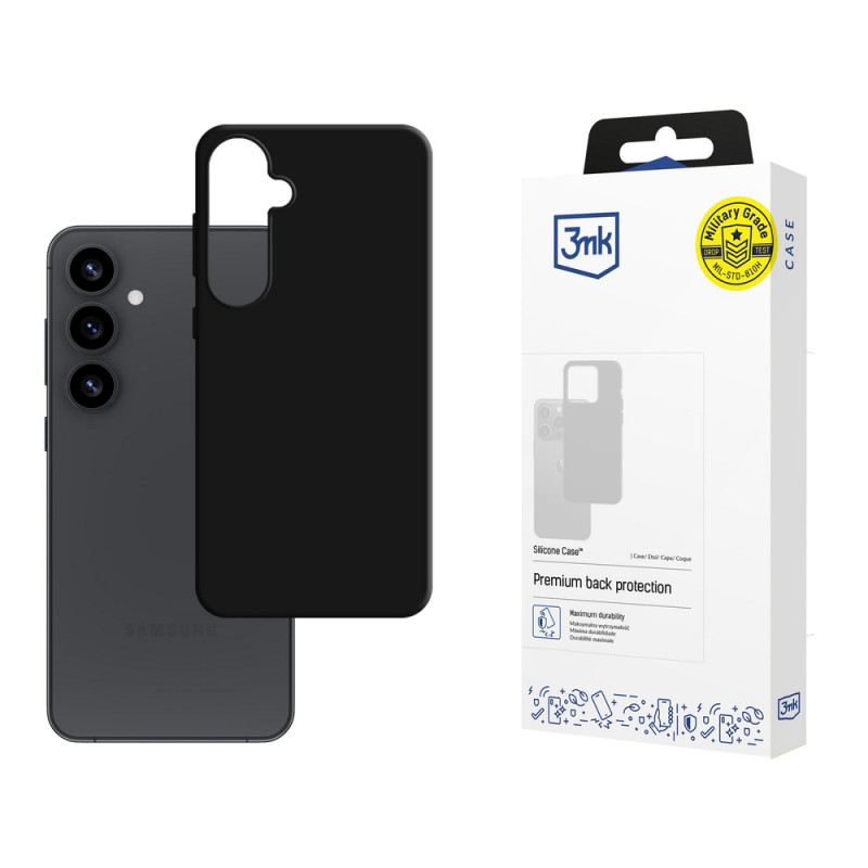 3MK Silicone Case capa de silicone para Samsung Galaxy S25+, preta