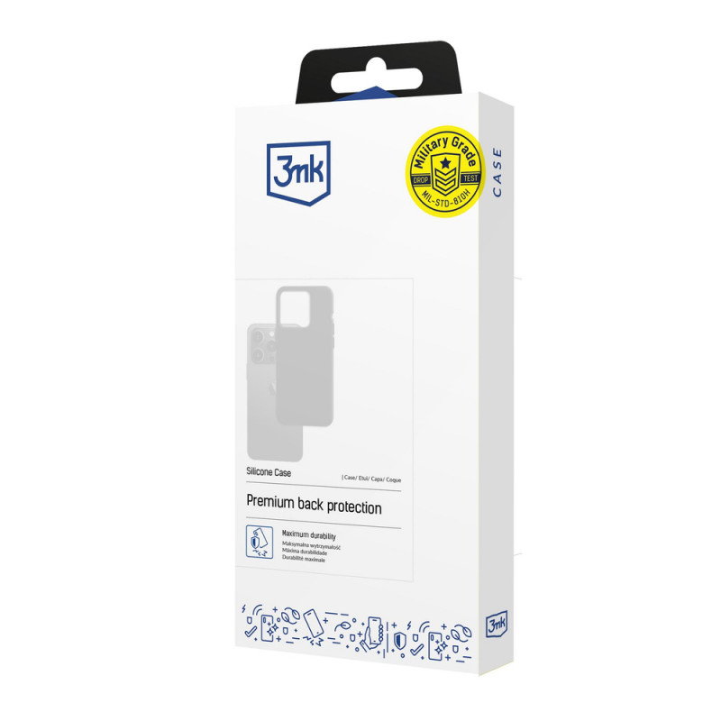 3MK Silicone Case capa de silicone para Samsung Galaxy S25+, preta