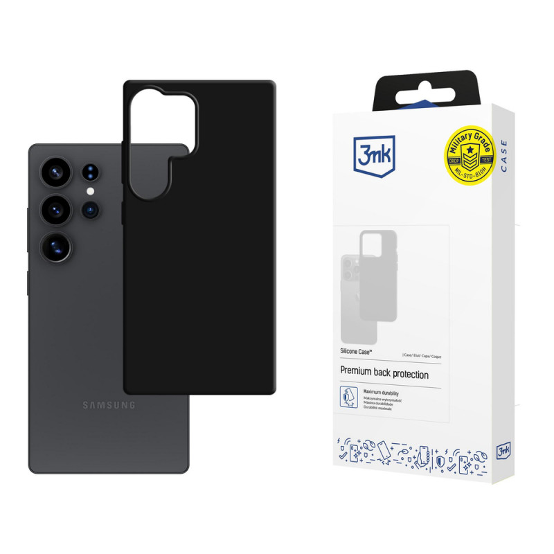3MK Silicone Case capa de silicone para Samsung Galaxy S25 Ultra, preta