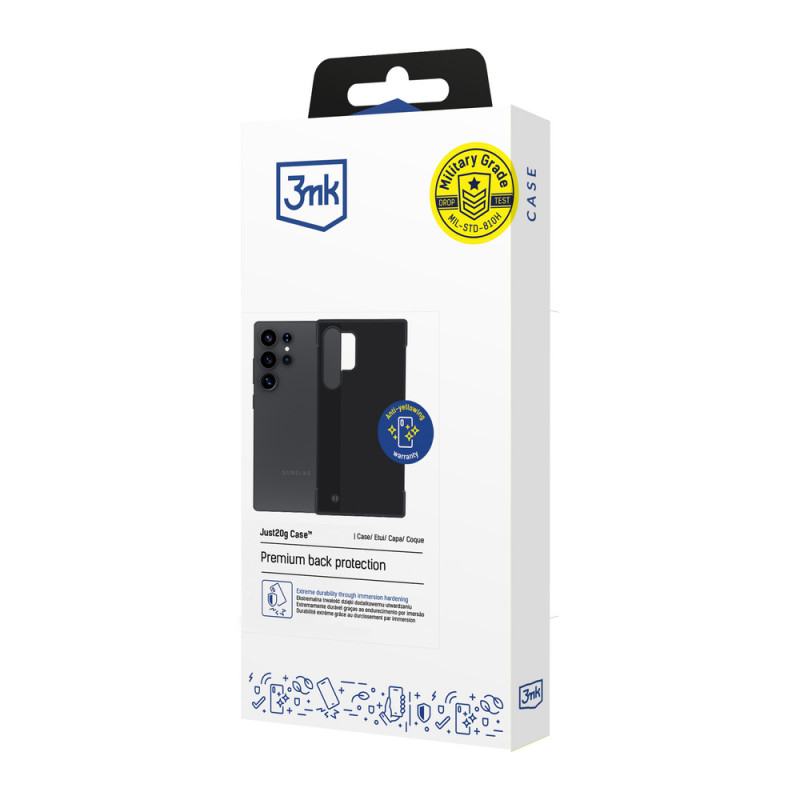 Capa 3mk Just20g Matt Case para Samsung Galaxy S25 Ultra, preto mate