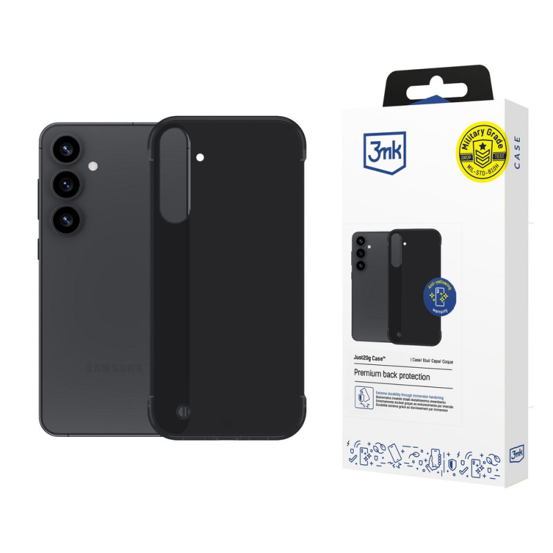 Capa 3mk Just20g Matt Case para Samsung Galaxy S25+, preto mate