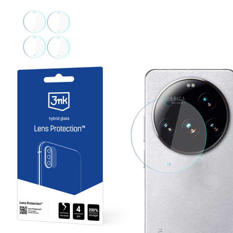 3MK Lens Protection protetor de lente da câmara em vidro híbrido para Xiaomi 15 Ultra (4 unid.)