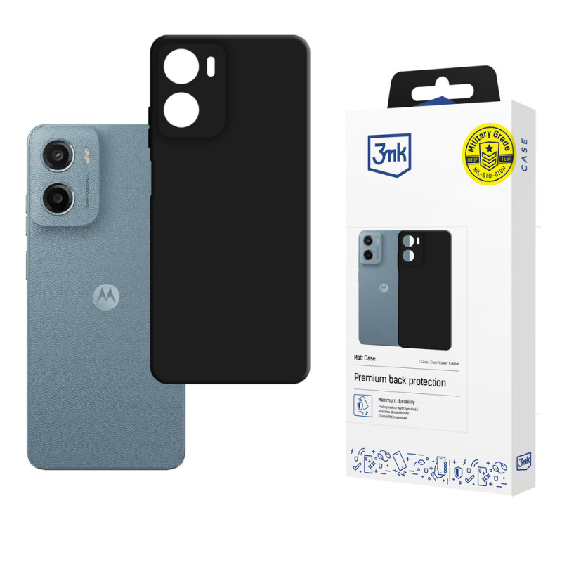 3MK Matt Case capa para Motorola Moto G05 / E15 G4, preto mate
