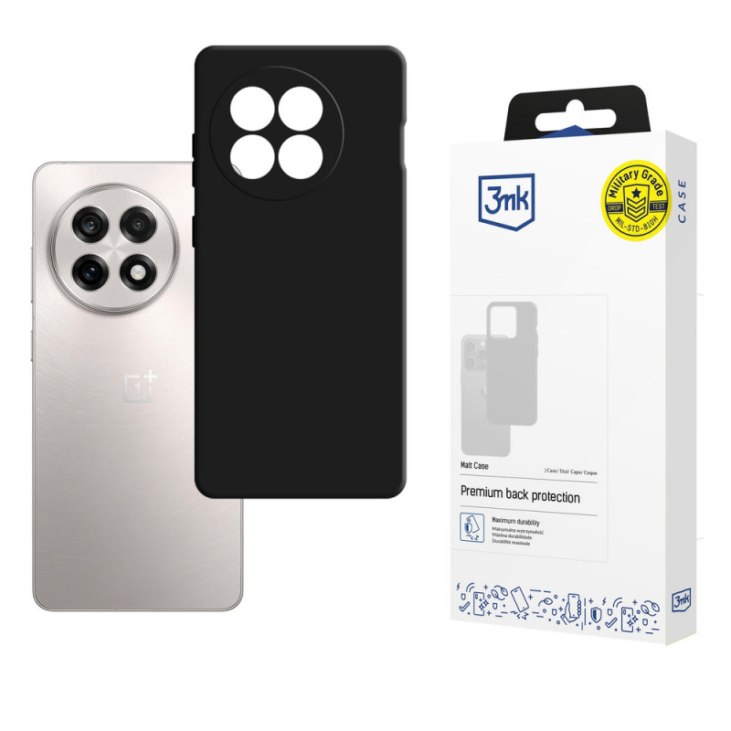 3MK Matt Case capa para smartphone OnePlus 13R / Ace 5, preta