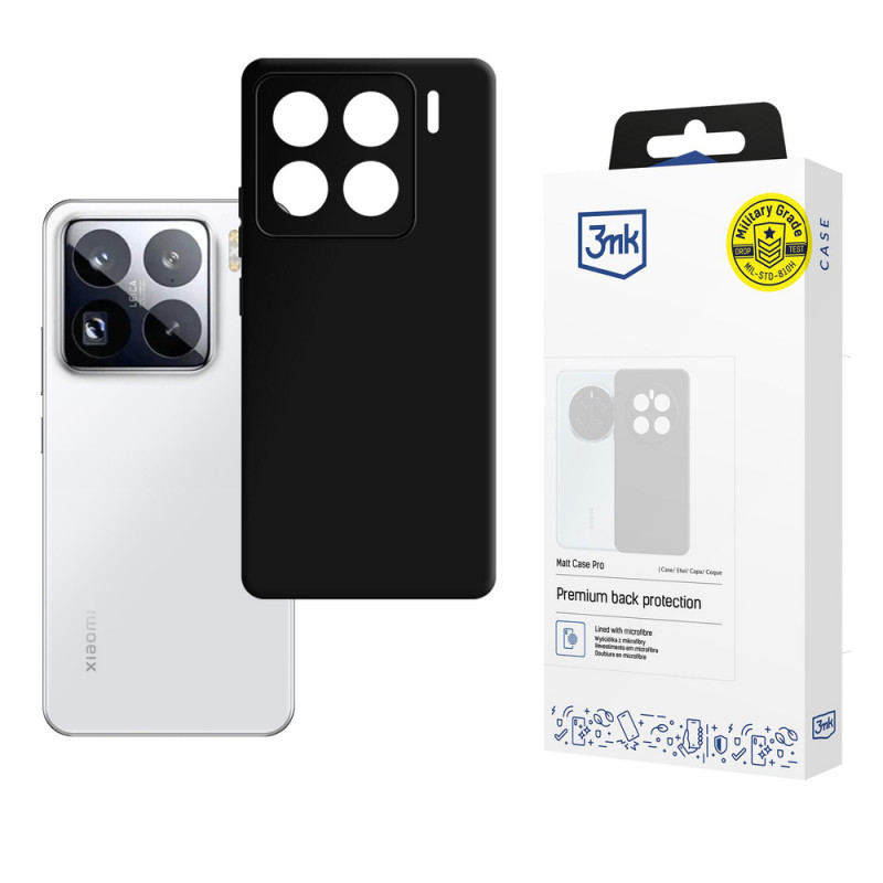 3MK Matt Case Pro capa para smartphone Xiaomi 15 Pro, preta