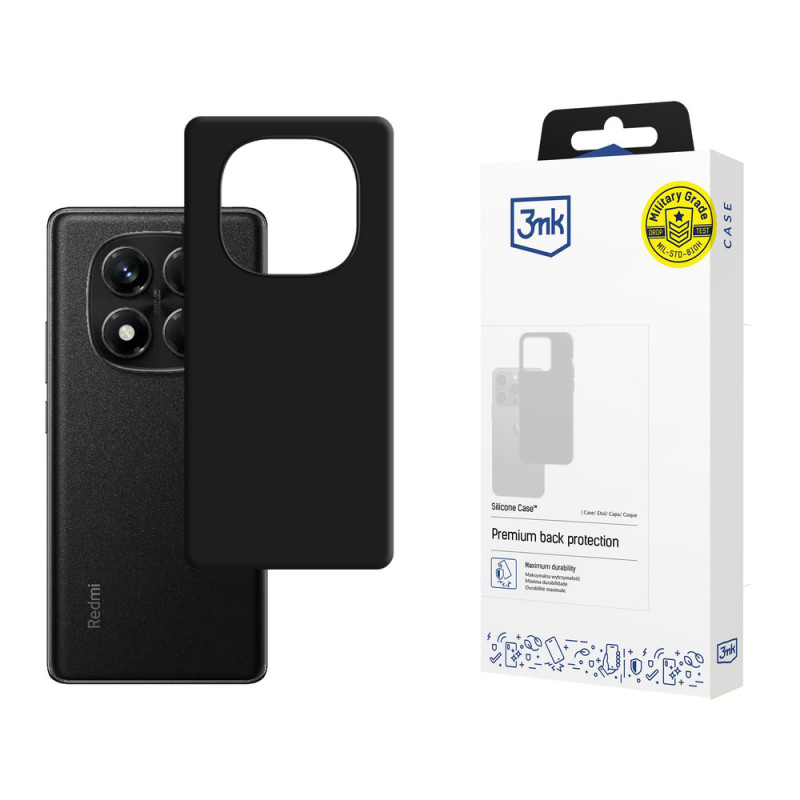 3MK Silicone Case capa de silicone para Xiaomi Redmi Note 14 Pro 5G, preta