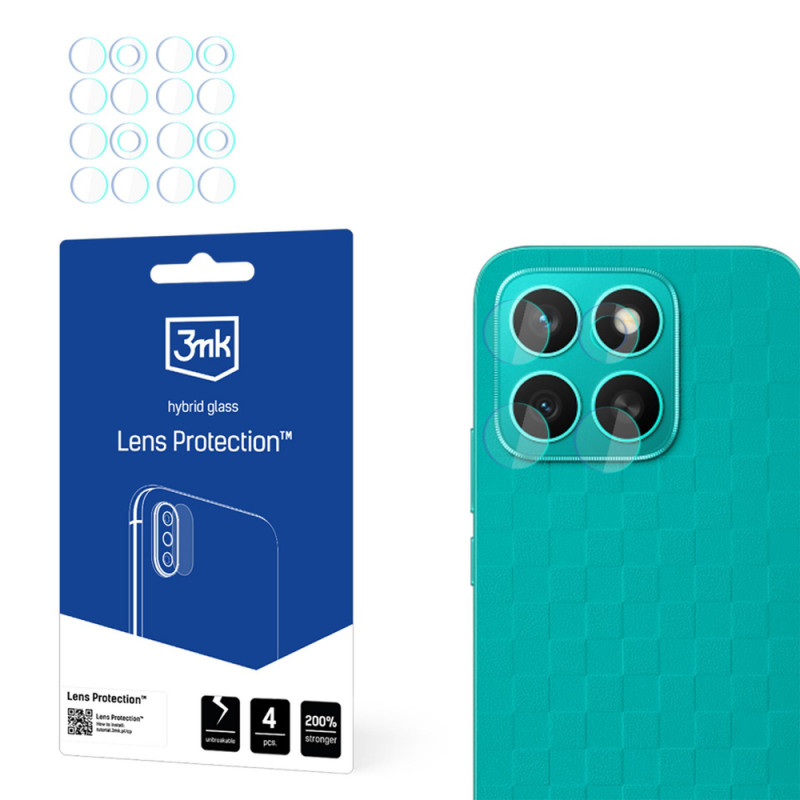 3MK Lens Protection vidro híbrido para a lente da câmara do Honor X8c (4 un.)