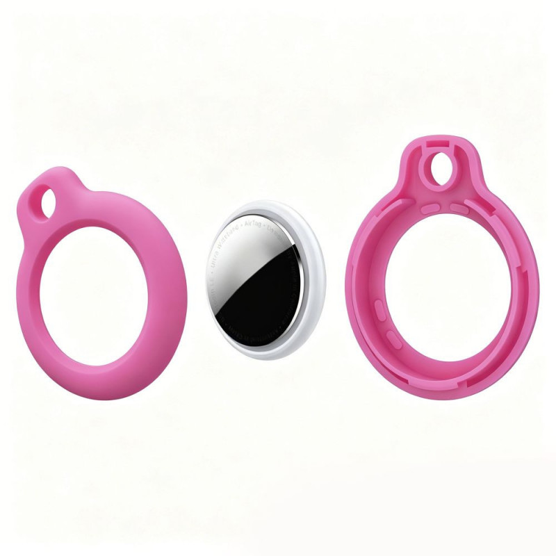 Tech-Protect Rough porta-chaves protetor para Apple AirTag 1 / 2, rosa