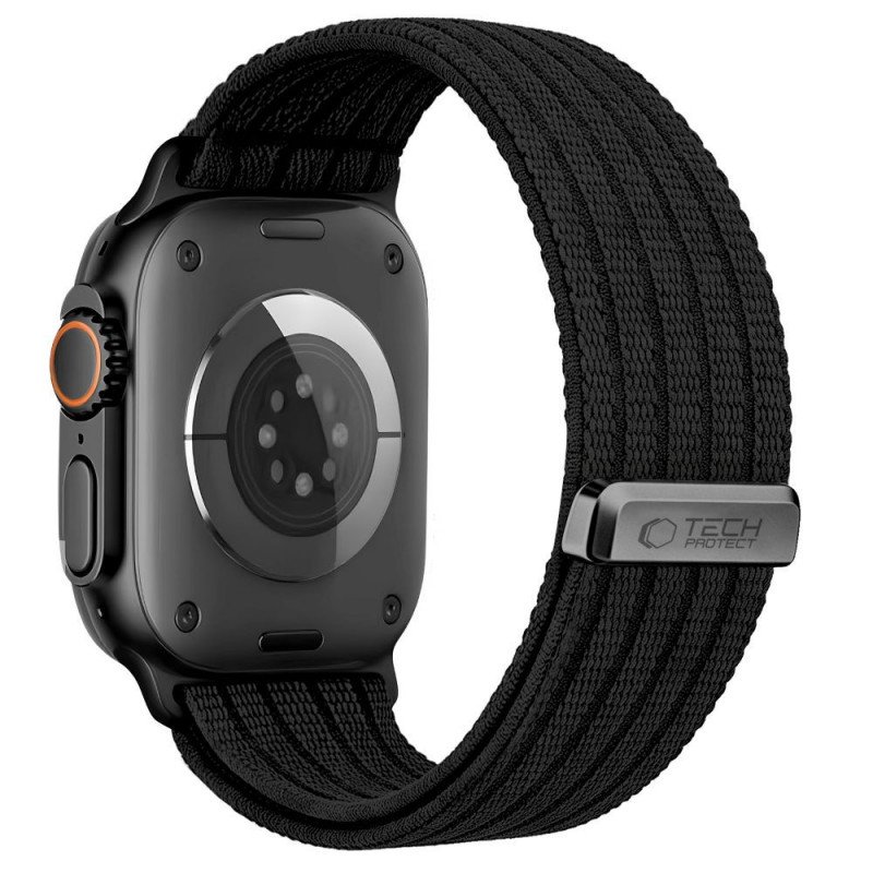 Tech-Protect Nylon Sport bracelete para Apple Watch 44/45/46/49 mm, preta