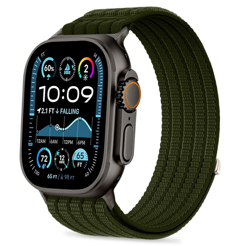 Tech-Protect Nylon Sport bracelete para Apple Watch 44/45/46/49 mm, verde-escura