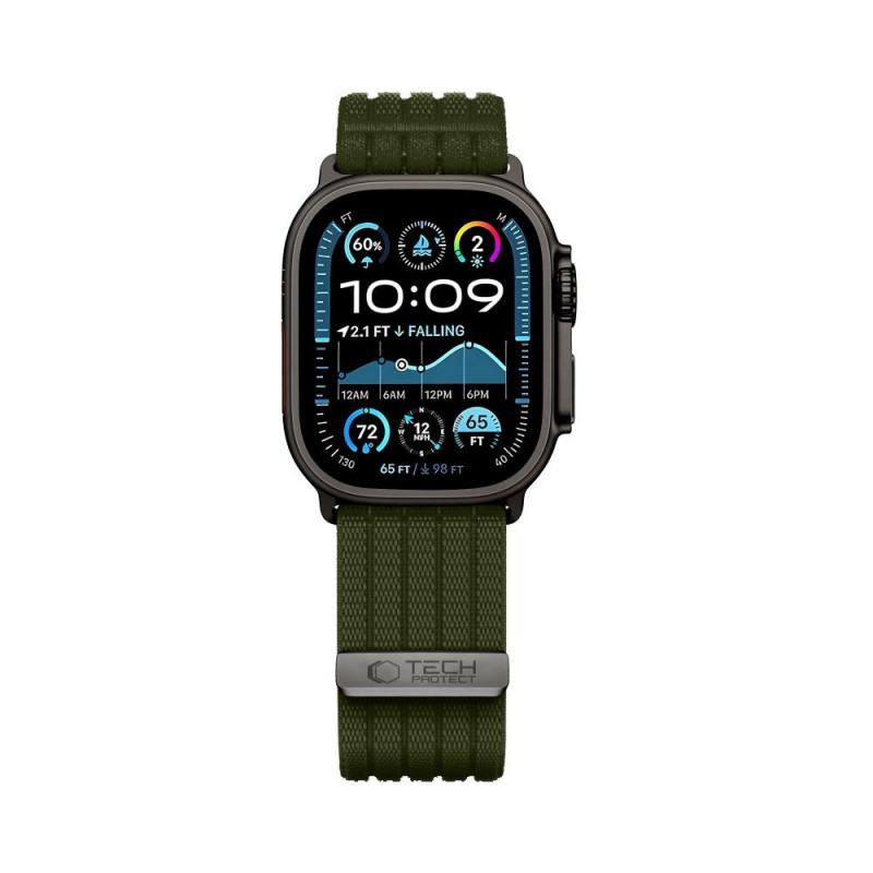 Tech-Protect Nylon Sport bracelete para Apple Watch 44/45/46/49 mm, verde-escura