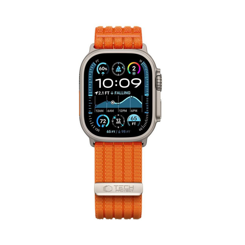 Tech-Protect Nylon Sport bracelete para Apple Watch 44/45/46/49 mm, laranja